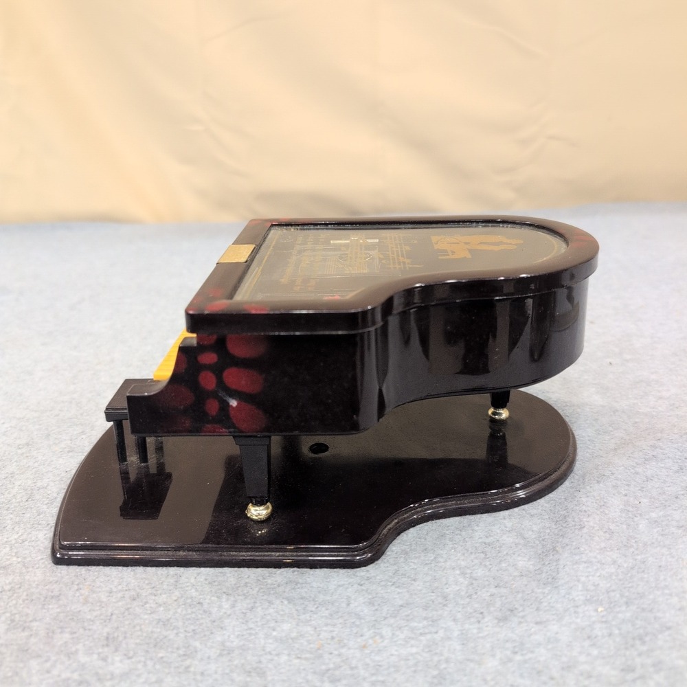 Kings Black Musical Grand Piano Trinket Box Hinged Lid Plays Music - READ: Dusty - Picture 4 of 8